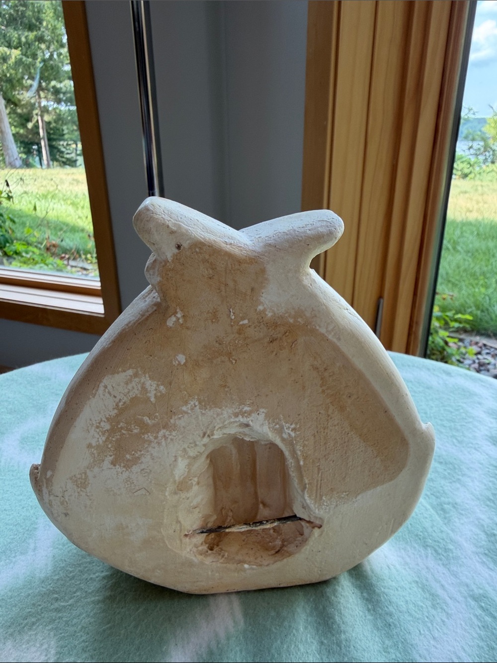 Vintage Solid plaster Cherub winged angel Wall hanging stand - Cream and Beige - Picture 4 of 10